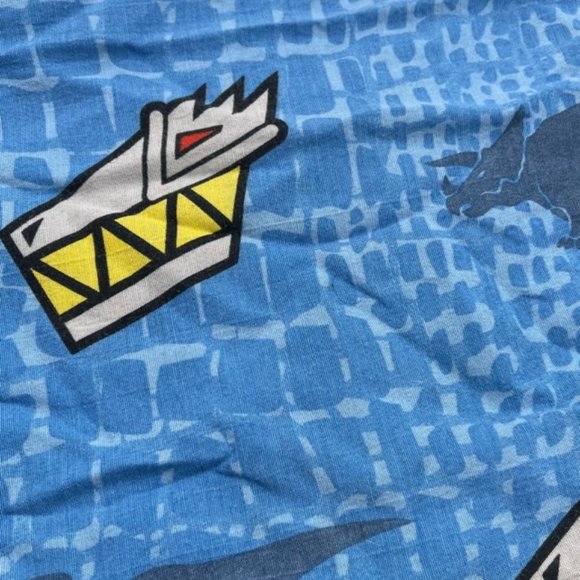 Power Rangers Dino Charge Twin Flat Sheet Top Boys Dinosaur Blue - Picture 5 of 8